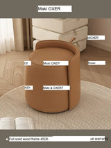 MOXER Calliope Luxe Genuine Leather Rotating Makeup Stool from MOXER