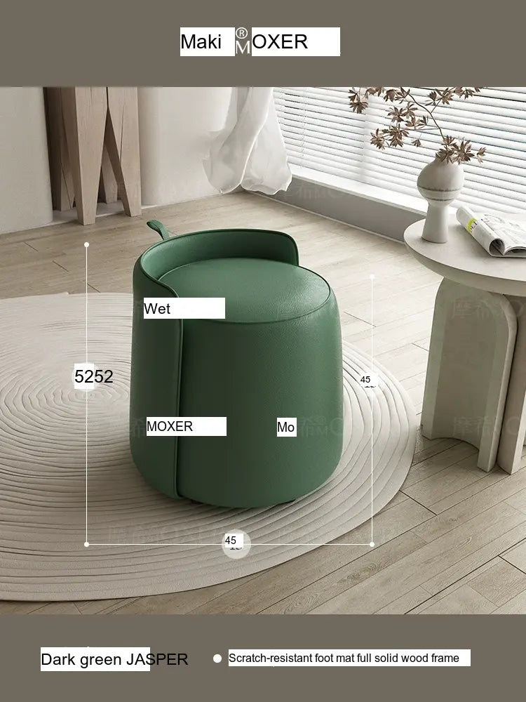 MOXER Caspian Elegant Leather Makeup Stool from MOXER