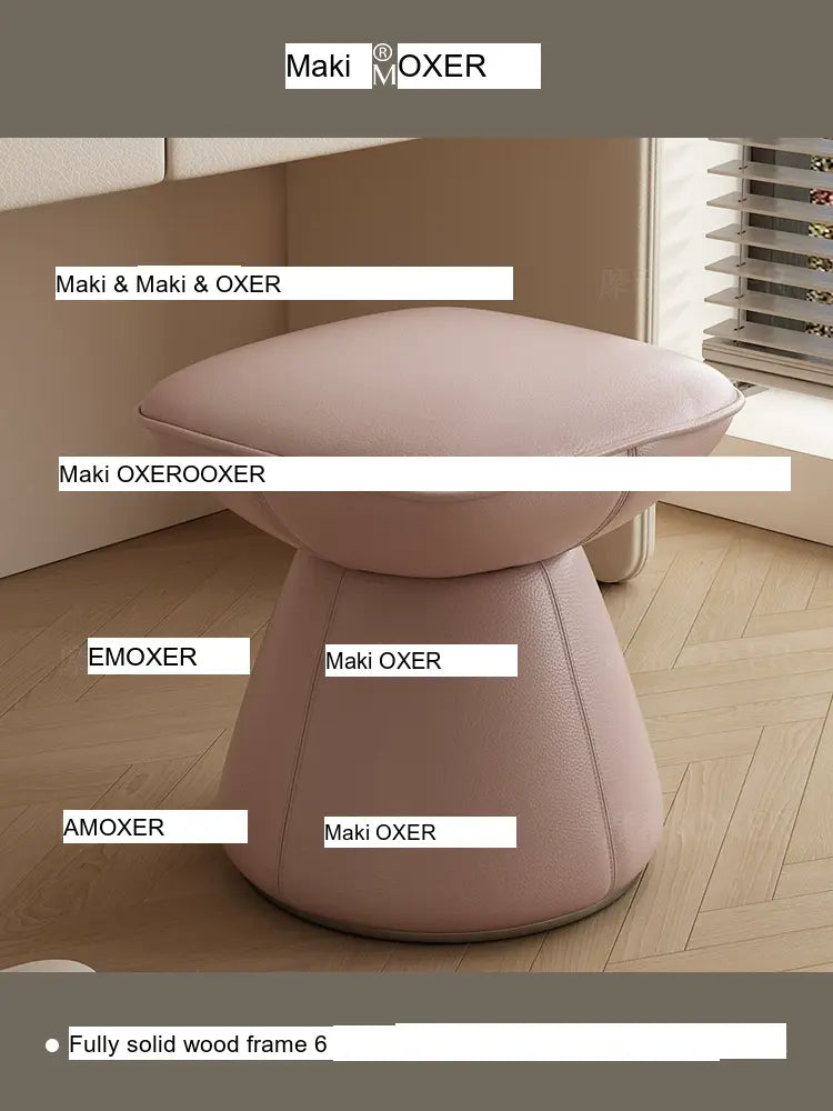 MOXER Sakura Elegant Cream Retro Leather Stool from MOXER