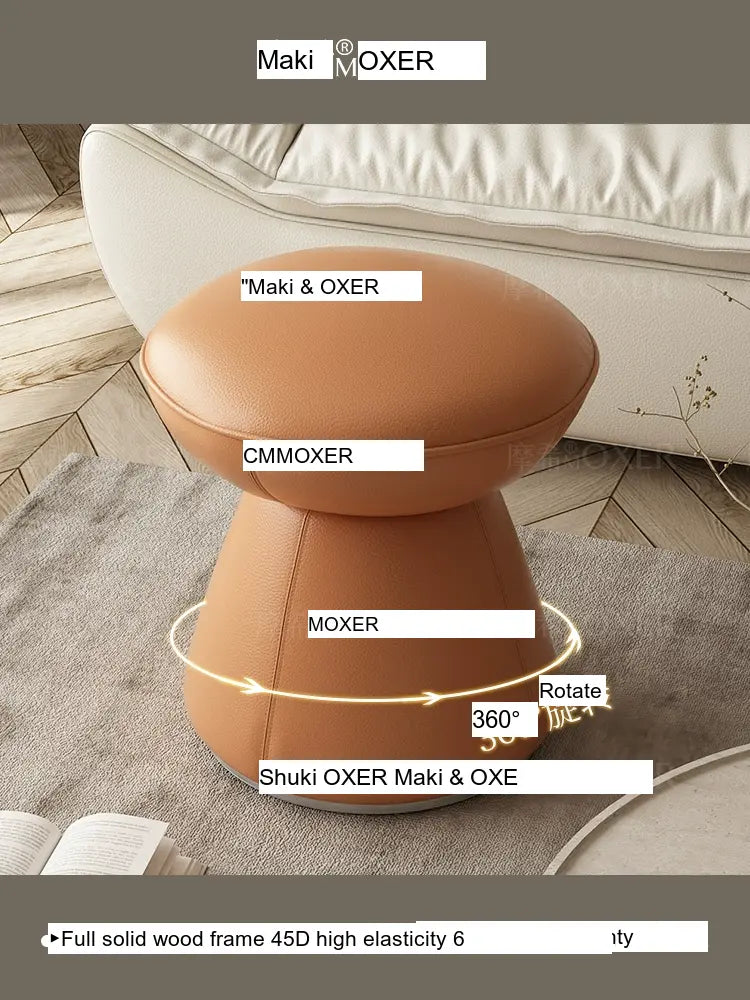 MOXER Elowen Premium Swivel Solid Wood Makeup Stool from MOXER