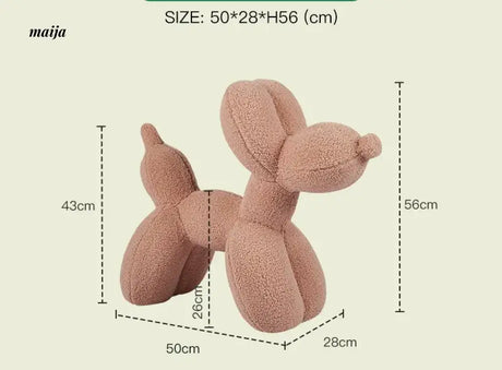 LAZYSPACE Violet Balloon Dog Stool from LAZYSPACE