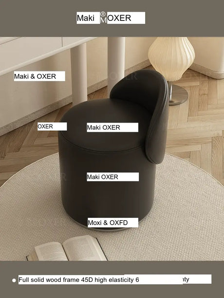 MOXER Elowen Luxurious Leather Makeup Stool from MOXER