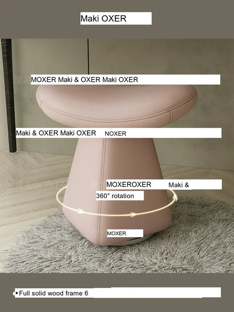 MOXER Iskandar Opulent Leather Upholstered Dressing Stool from MOXER