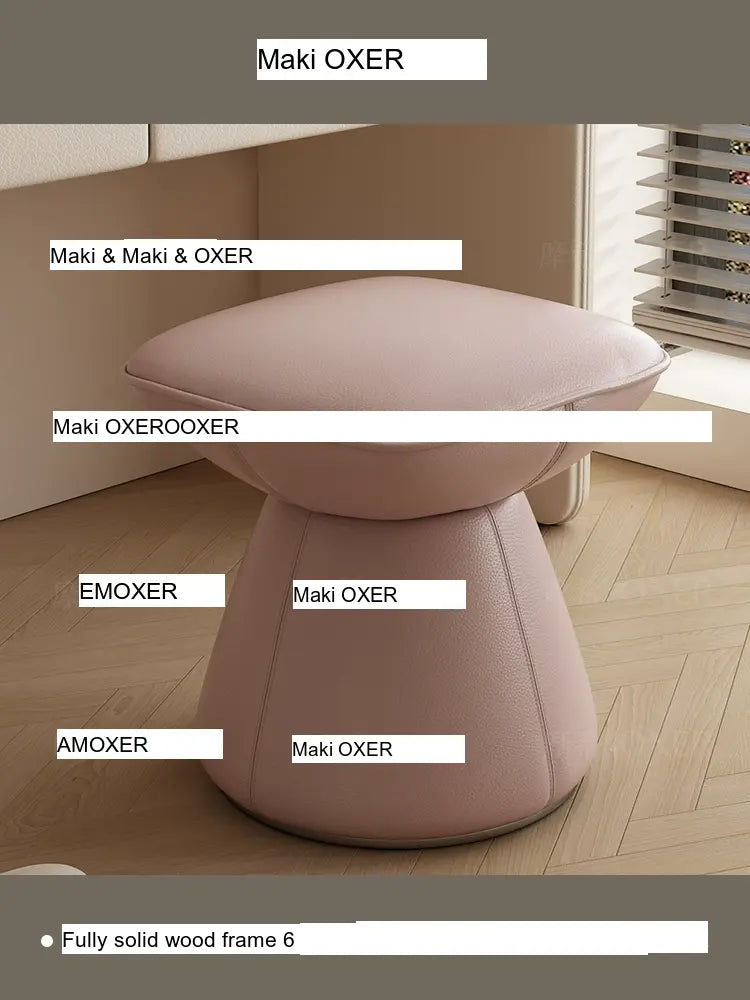 MOXER Santiago Retro Cream Leather Rotatable Stool from MOXER