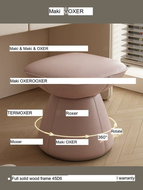 MOXER Sakura Elegant Cream Retro Leather Stool from MOXER