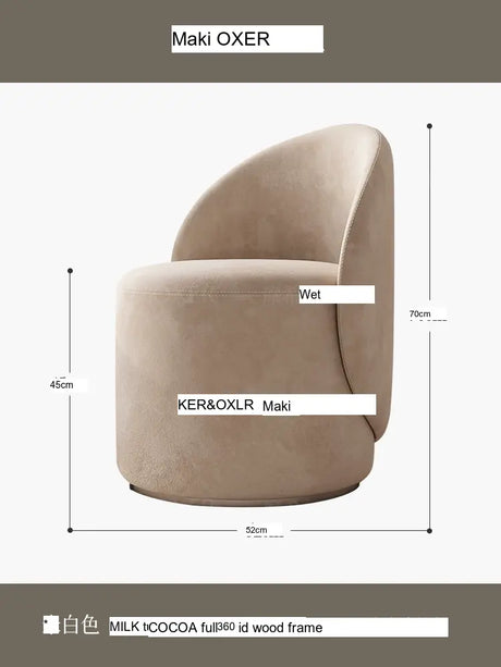 MOXER Santiago Elegant Beige Vintage Dressing Stool from MOXER