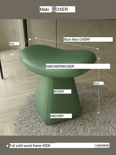 MOXER Iskandar Opulent Leather Upholstered Dressing Stool from MOXER
