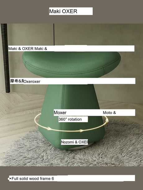 MOXER Iskandar Opulent Leather Upholstered Dressing Stool from MOXER