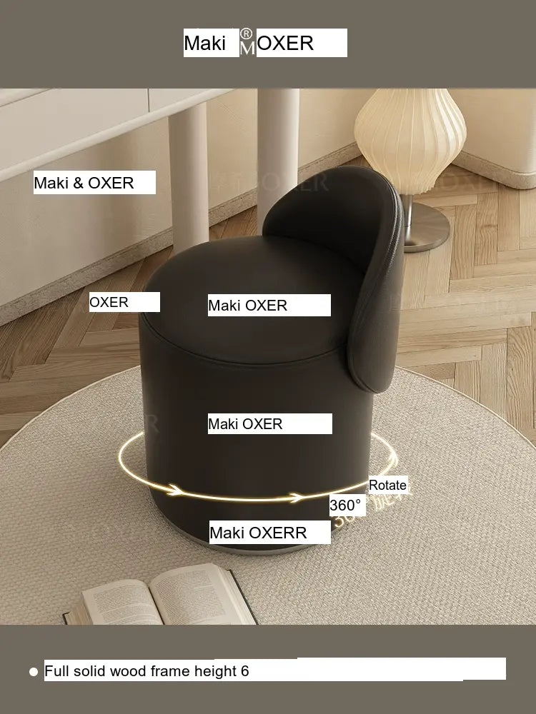 MOXER Elowen Luxurious Leather Makeup Stool from MOXER