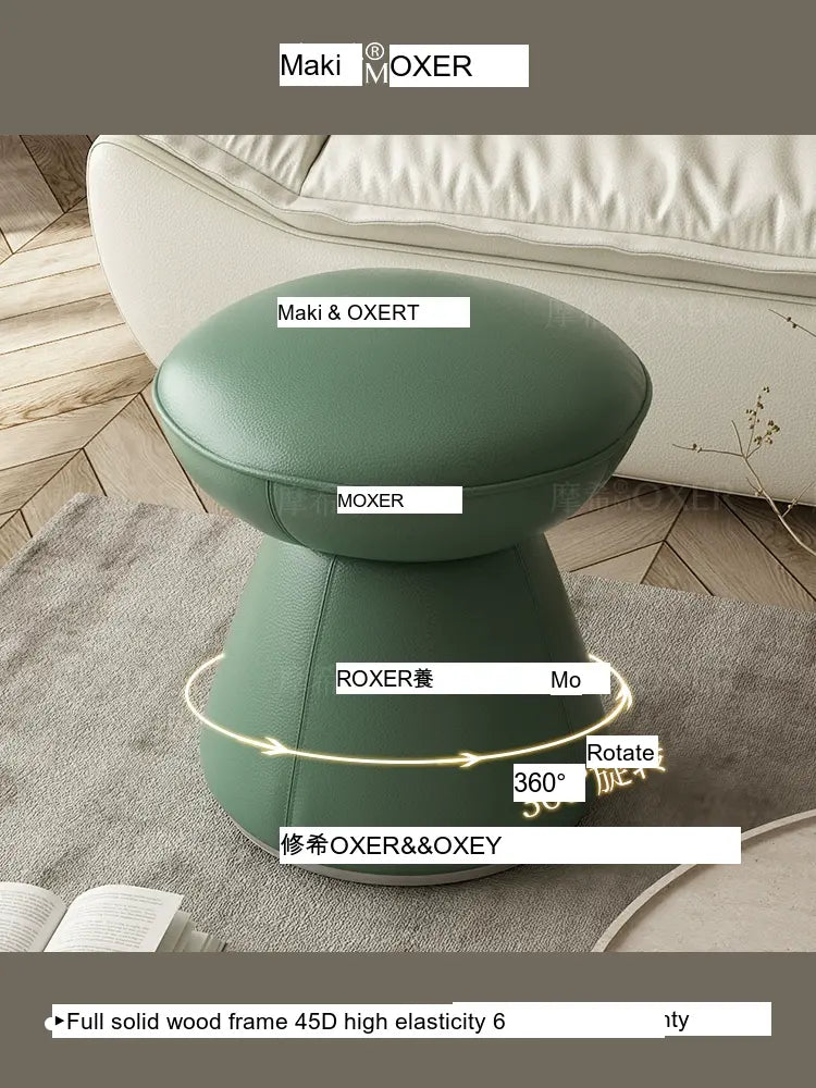 MOXER Elowen Premium Swivel Solid Wood Makeup Stool from MOXER