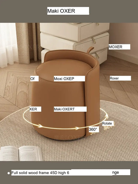 MOXER Lyleena Elegant Leather Dressing Chair from MOXER