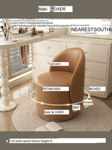 MOXER Elowen Elegant Genuine Leather Rotating Makeup Stool from MOXER