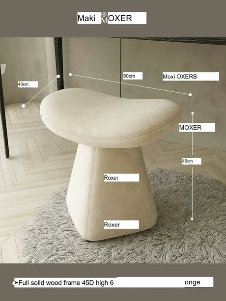 MOXER Iskandar Opulent Leather Upholstered Dressing Stool from MOXER