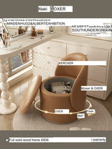 MOXER Elowen Elegant Genuine Leather Rotating Makeup Stool from MOXER