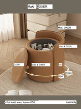 MOXER Calliope Luxe Genuine Leather Rotating Makeup Stool from MOXER