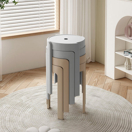 A&D Leonardo Stackable Thick Circular Modern Plastic Stool from A&D