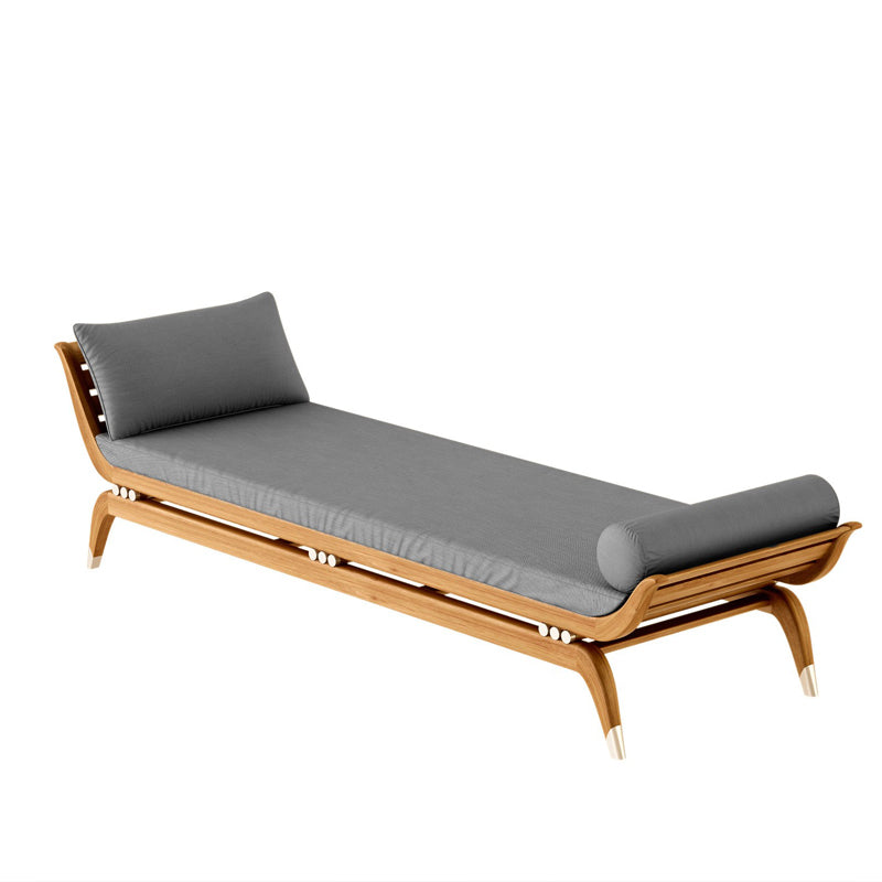 DIME GARDEN Elowen Anticorrosive Teak Outdoor Lounge Bed from DIME GARDEN