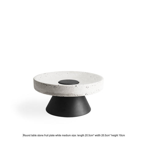 VAVINCI Araceli Elegant Round Tray - Creative Travertine & Solid Wood Ornaments from VAVINCI