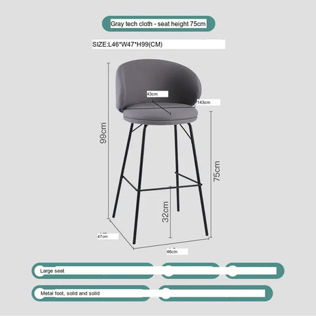 ABOUT WHITE Aisling Elegant High Stool Bar Chair from ABOUT WHITE