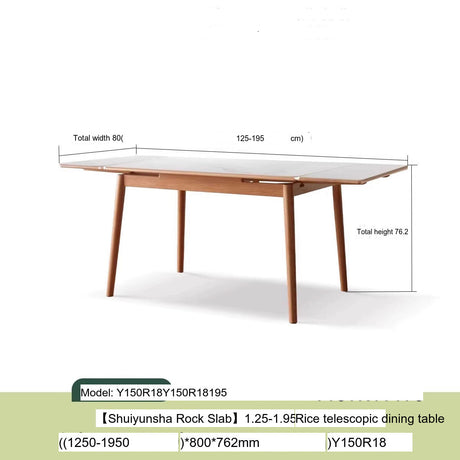 GENJI Isadora Solid Wood Retractable Dining Table from GENJI