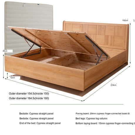 BAIYA SHUNAN Izumi Elegant Minimalist Solid Wood Storage Bed from BAIYA SHUNAN