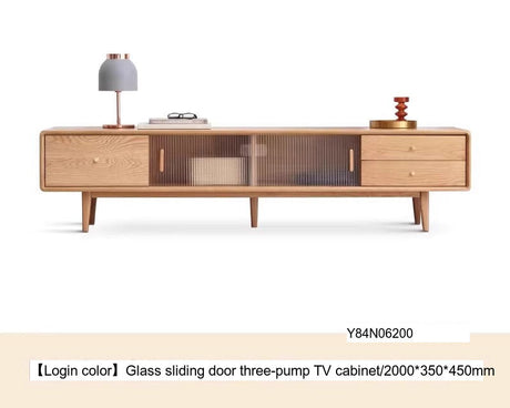 GENJI Ishtar Modern Oak Storage Cabinet and Coffee Table Combo. from GENJI