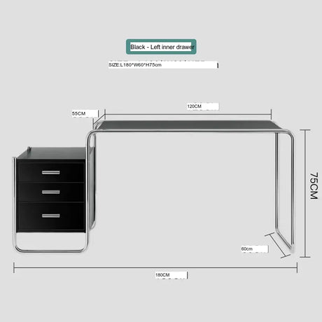 ABOUT WHITE Isadora Minimalist Steel Modern Office Desk from ABOUT WHITE