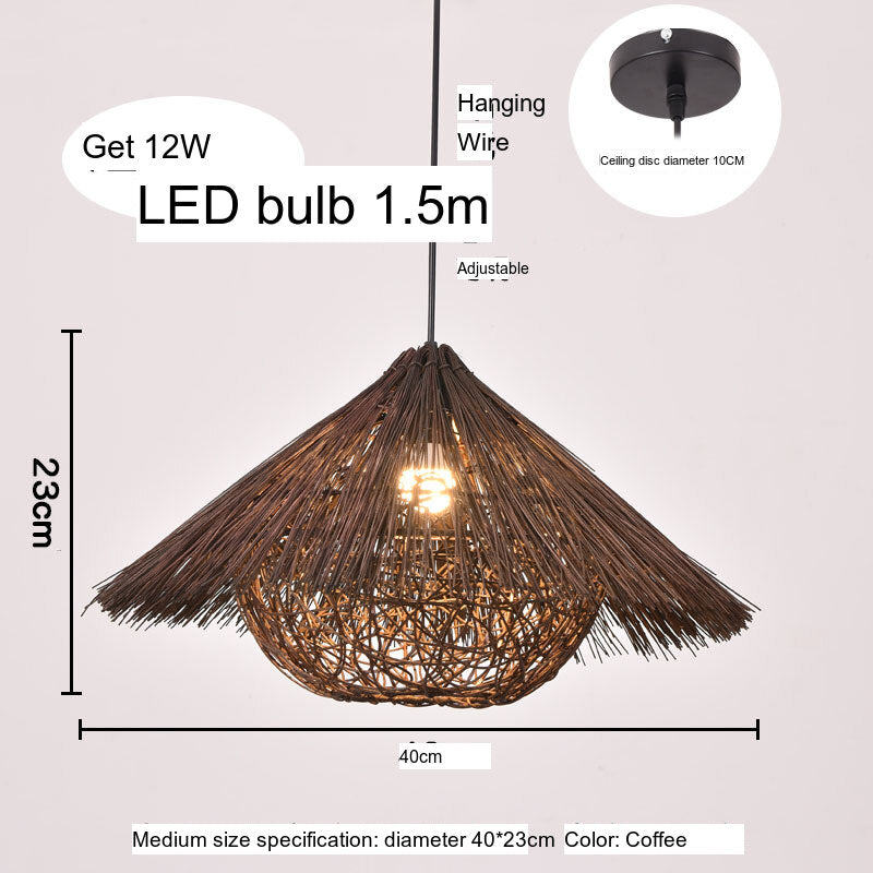 BOJI Azura Elegant Woven Coffee Ceiling Lamp from BOJI