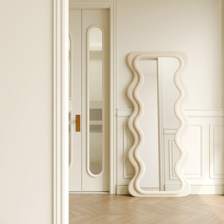 ROOMHOME Elowen Velvet Large Alien Mirror - Nordic Storm-Shaped Whole Body Design from ROOMHOME