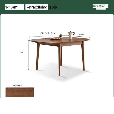 GENJI Haruki Rustic Space-Saving Oak Dining Table from GENJI