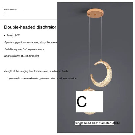 YDZM Amara Sleek Scandinavian Modern Pendant Ceiling Lamp from YDZM