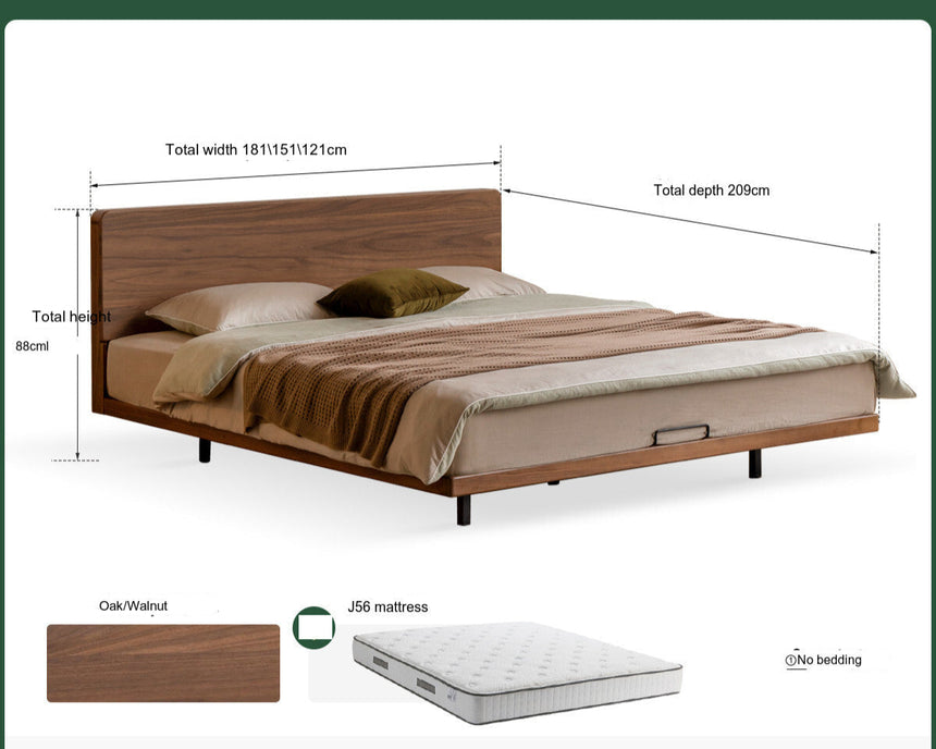 GENJI Santiago Minimalist Solid Wood Double Bed from GENJI