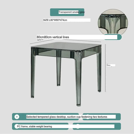 ABOUT WHITE Santiago Scandinavian Minimalist Glass Dining Table from ABOUT WHITE