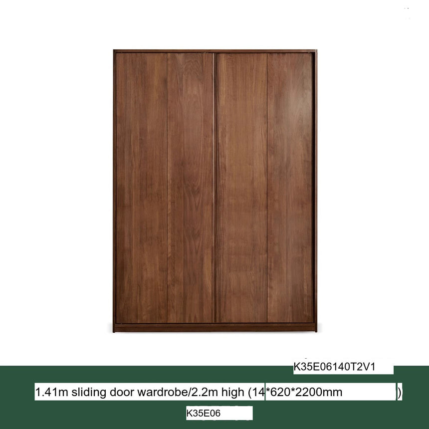GENJI Sapporo Rustic Black Walnut Sliding Door Wardrobe from GENJI