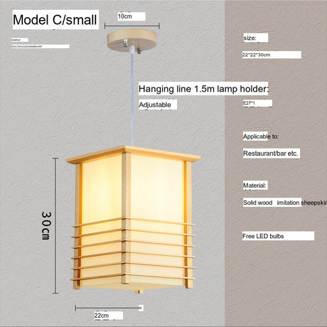BOJI Kaori Elegant Wooden Japanese Ceiling Lamp - Outdoor Gazebo Light from BOJI