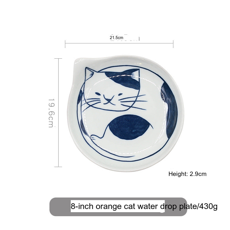 TIANRUN Haruki Artistic Hand-Painted Cat Ceramic Dish from TIANRUN