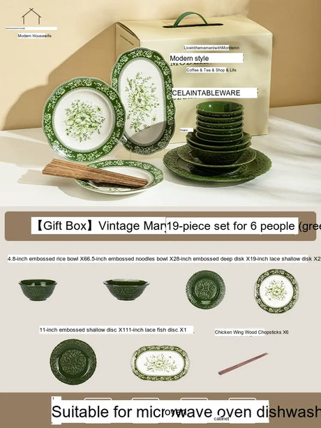 MH Keiko Elegant Ceramic Dining Set Birthday Gift Box from MH