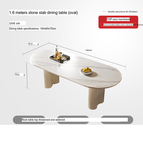 QUANMU Arlesia Elegant Light Luxury Semi-Circular Dining Table Set from QUANMU
