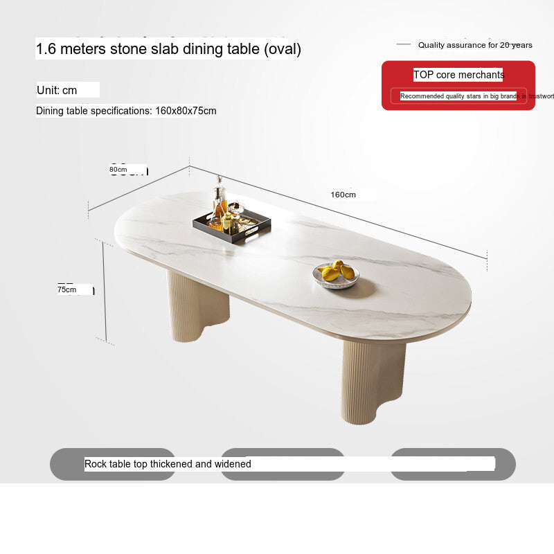 QUANMU Arlesia Elegant Light Luxury Semi-Circular Dining Table Set from QUANMU