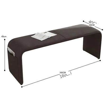 GANGETIC AGE Valdemar Sleek Luxury Saddle Leather Bedroom Bench from GANGETIC AGE