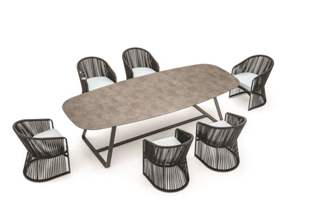 DIME GARDEN Santiago Elegant Rattan Chair Set Outdoor Table from DIME GARDEN