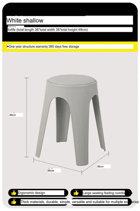 ABOUT WHITE Esmira Nordic Thickened Plastic Small Stool from ABOUT WHITE