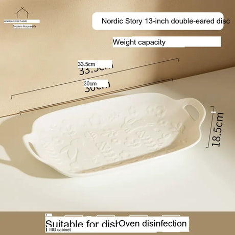 MH Seraphina Elegant White Ceramic Deep Plate Set from MH