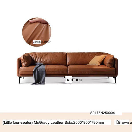 GENJI Haruki Luxurious Leather Down Sofa from GENJI