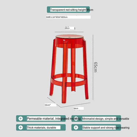 ABOUT WHITE Lianhua Elegant Transparent Bar Stool from ABOUT WHITE