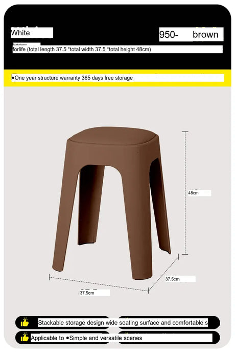 ABOUT WHITE Santiago Minimalist Plastic Low Stool from ABOUT WHITE