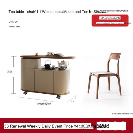 QUANMU Isadora Rotating Luxury Tea Cart from QUANMU