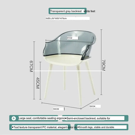 ABOUT WHITE Isolde Sleek Transparent Modern Makeup Chair from ABOUT WHITE