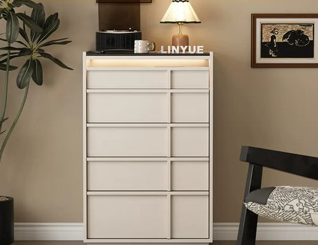 LINYUE Theo Wabi-Sabi Antique Solid Wood Drawer Cabinet from LINYUE