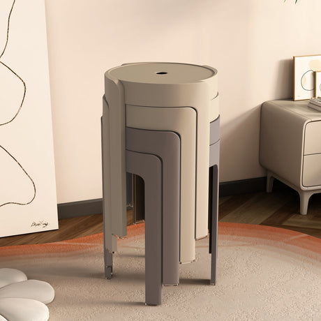 A&D Marisol Stylish Stackable Round Stool from A&D